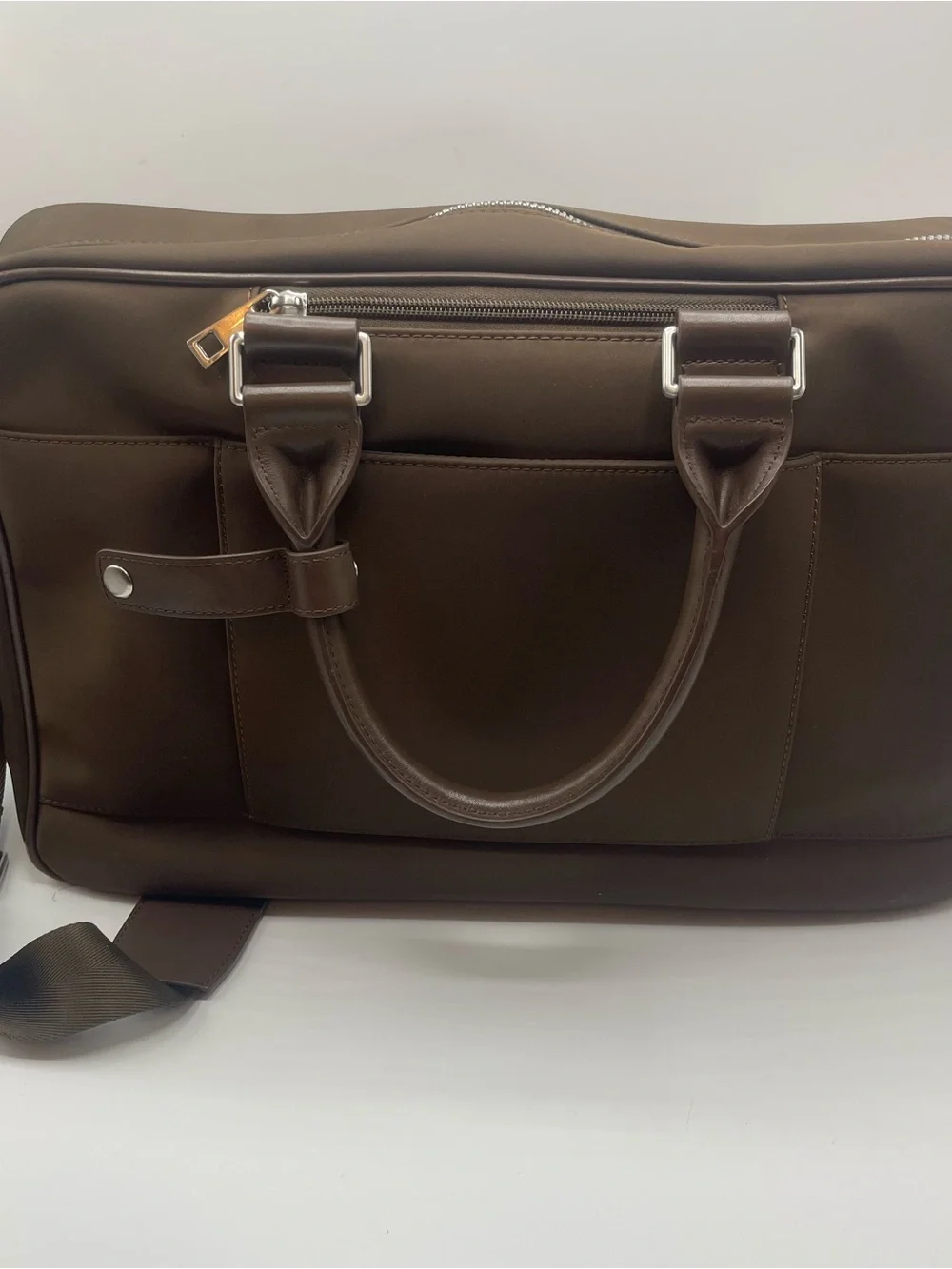 Oak and Rove Alto briefcase/duffel in brown leather